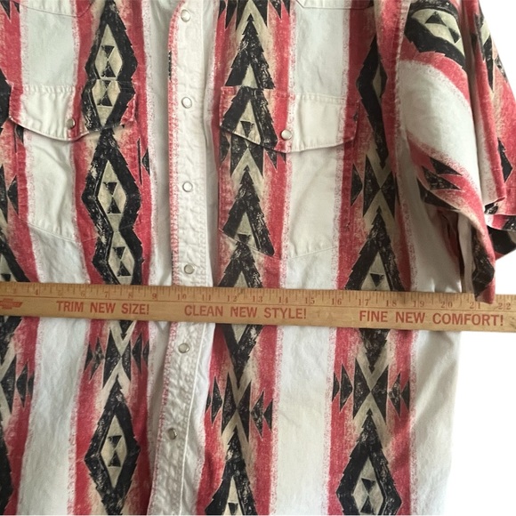 Vintage XLT Wrangler‎ Men's Red and Black Patterned Shirt, Cowboy - Picture 2 of 5